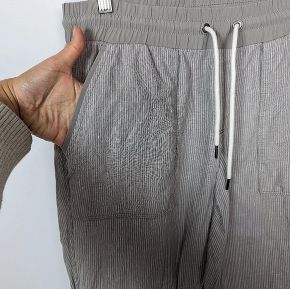 ATHLETA Bali Linen Ankle Pants 10 Drawstring Elastic Waist Pull-On  Straight Leg - Picture 5 of 10